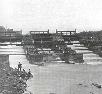 Мариинская водная система. Шлюз на реке Вытегре. XIX век.