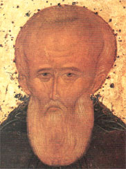 Преподобный Димитрий Прилуцкий (7—1392). Фрагмент иконы, написанной Дионисием около 1503 года 