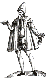 Купец на Руси, одетый по европейской моде. Немецкая гравюра XVI века